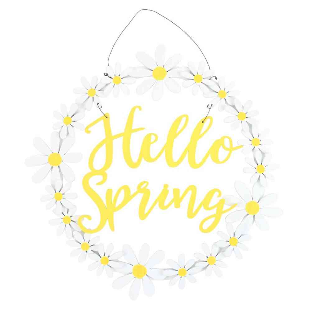 Something Different - Hello Spring Hanging Daisy Decoration Wreath - Multicolours
